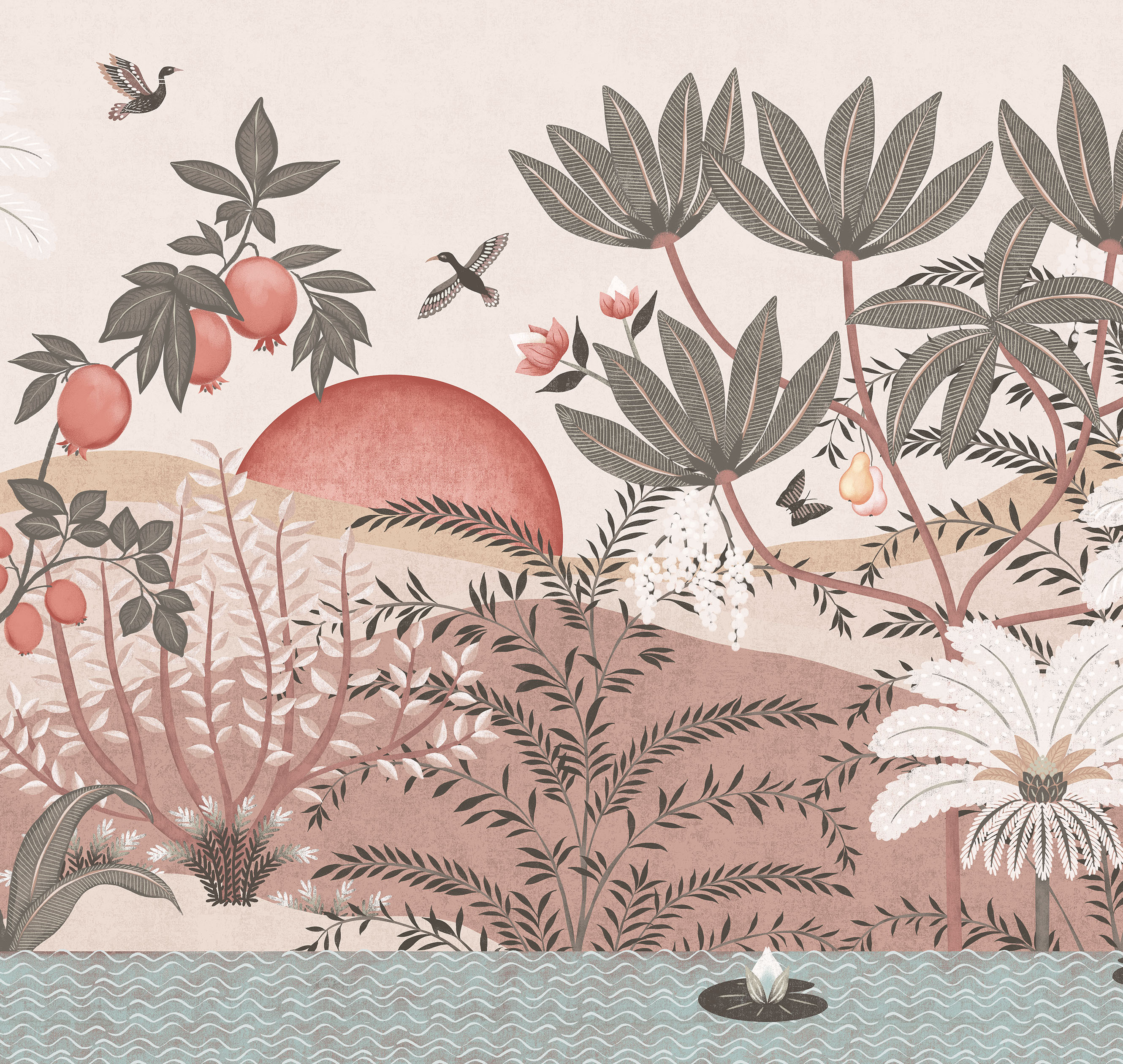 Панно Loymina Пейзаж 2 Гранатовый оазис ART20 007 3×5